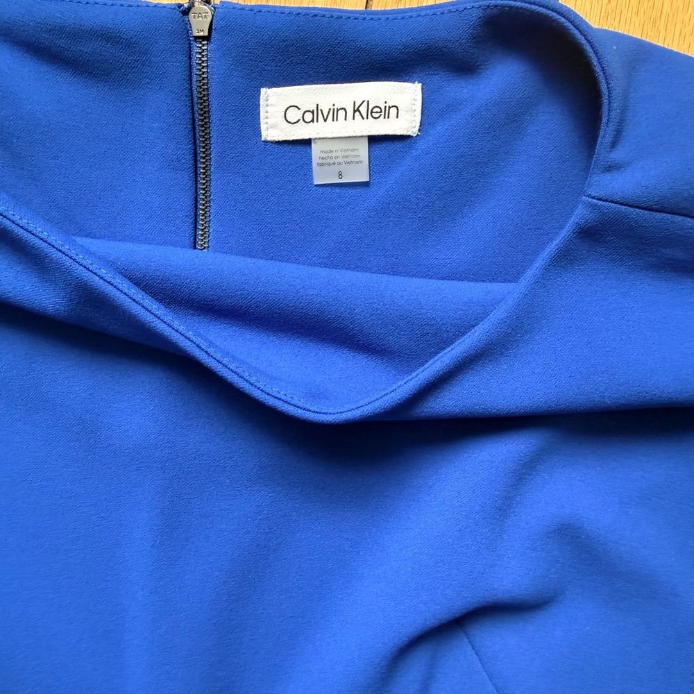 Calvin Klein fit and flare Royal Blue Midi Dress NWT - Picture 4 of 4